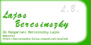 lajos bercsinszky business card